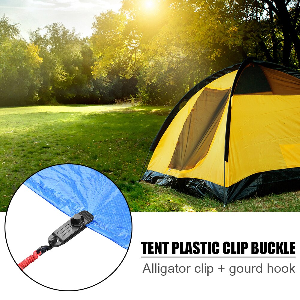 Cheap Goat Tents Awning Clamp Tarp Tarpaulin Windproof Snap Clips Outdoor Camp Tent Tighten Tools Travelling Easy Carrying Portable Parts   